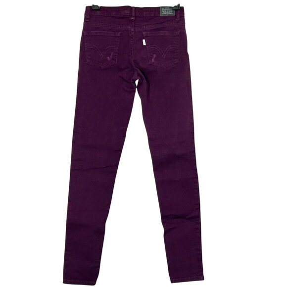 Levis Women's Junior 14 Regular 710 Super Skinny Distressed Purple Jeans - Picture 2 of 14